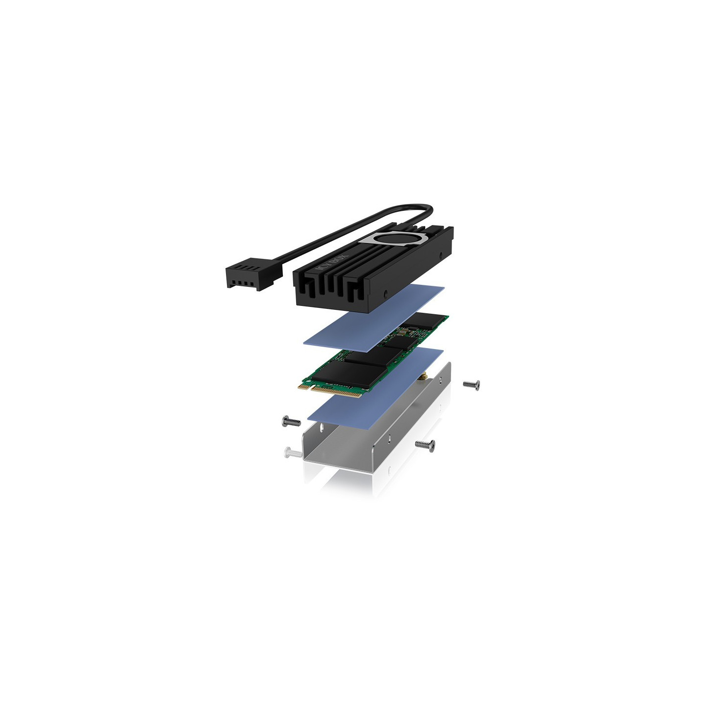 BOX Heat Sink for M.2 SSD IB-M2HSF-703 - Black, Grey - 2 cm fan diameter, 10000 RPM — Buy in Cyprus with Fast Delivery