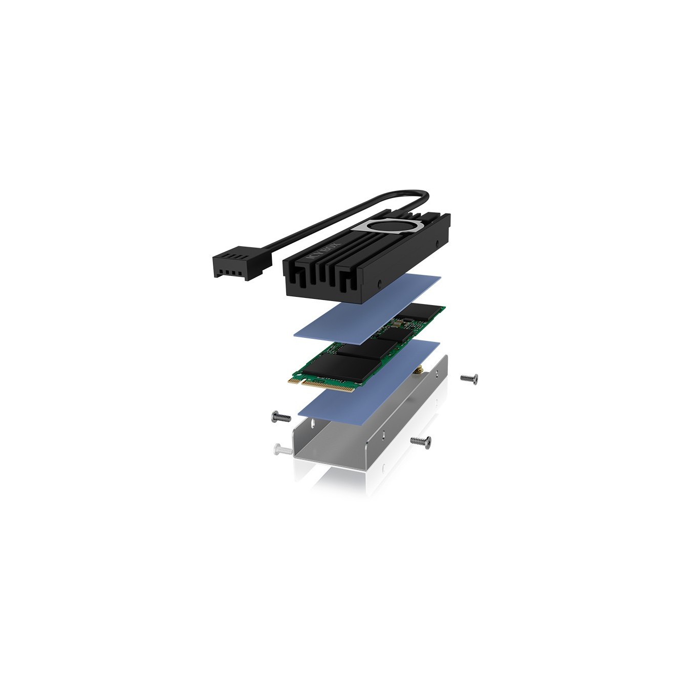 ICY BOX IB-M2HSF-703 M.2 SSD Heatsink – 20mm Fan 10000 RPM | Armenius Store