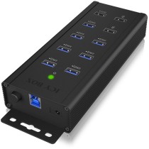 ICY BOX IB-HUB1703-QC3 USB 3.0 HUB 7-Port 7xUSB 3.0 3xLadeanschluss QC3.0 - IB-HUB1703-QC3 - USB 3.0 Hub