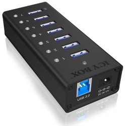 Buy ICY BOX HUB 7Port - IB-AC618 - Black Aluminium, 7x USB 3.2 Gen 1 (3.1 Gen 1)... in Cyprus, Nicosia, Limassol, Larnaka, Pafos