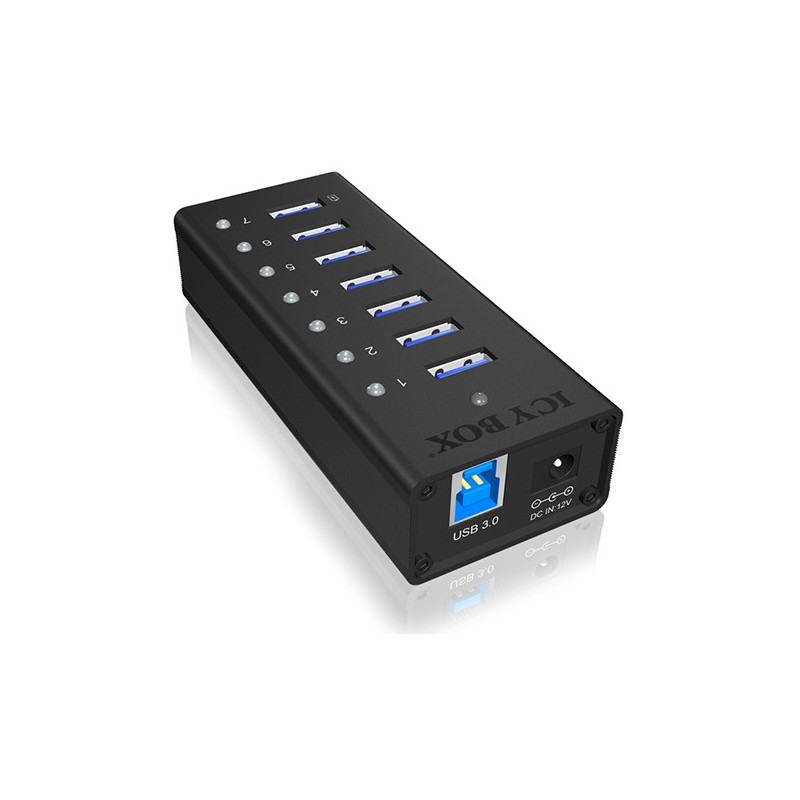 Buy ICY BOX HUB 7Port - IB-AC618 - Black Aluminium, 7x USB 3.2 Gen 1 (3.1 Gen 1)... in Cyprus, Nicosia, Limassol, Larnaka, Pafos