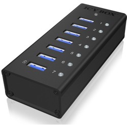 Buy ICY BOX HUB 7Port - IB-AC618 - Black Aluminium, 7x USB 3.2 Gen 1 (3.1 Gen 1)... in Cyprus, Nicosia, Limassol, Larnaka, Pafos
