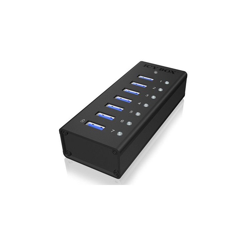 Buy ICY BOX HUB 7Port - IB-AC618 - Black Aluminium, 7x USB 3.2 Gen 1 (3.1 Gen 1)... in Cyprus, Nicosia, Limassol, Larnaka, Pafos