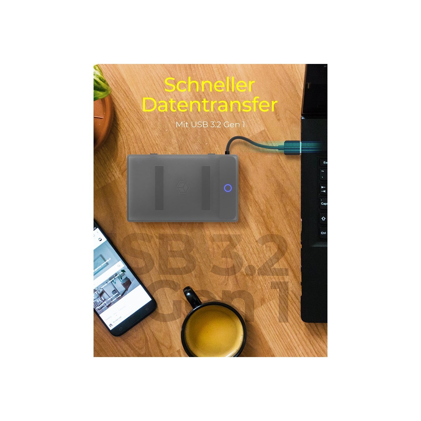 ICY BOX USB 3.2 Gen 1 2.5" SATA HDD/SSD Enclosure - IB-AC603b-U3 - Anthracite/Black — Buy in Cyprus with Fast Delivery
