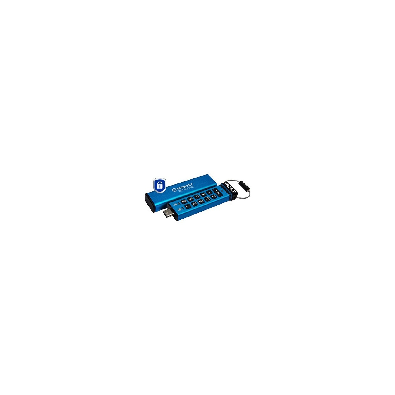 STICK 512GB Kingston IronKey Keypad 200C - Blue, retail - AES-256, USB-C, 3.2 Gen1 (3.1 Gen1)