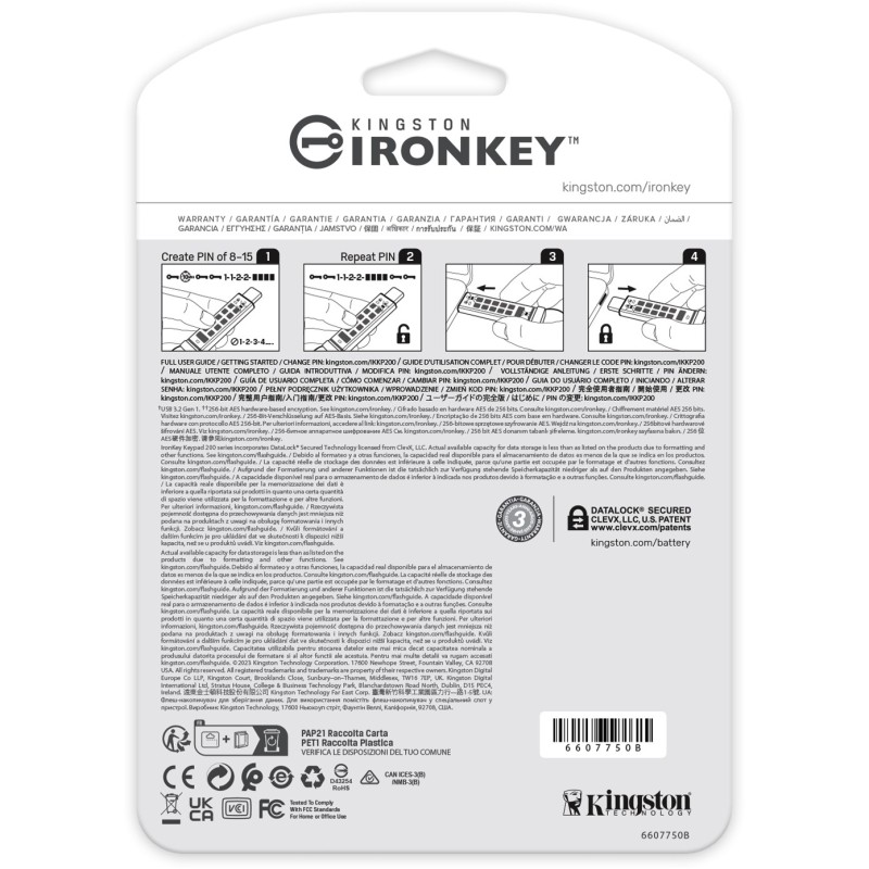 Buy STICK 512GB Kingston IronKey Keypad 200C - Blue, retail - AES-256, USB-C, 3.... in Cyprus, Nicosia, Limassol, Larnaka, Pafos