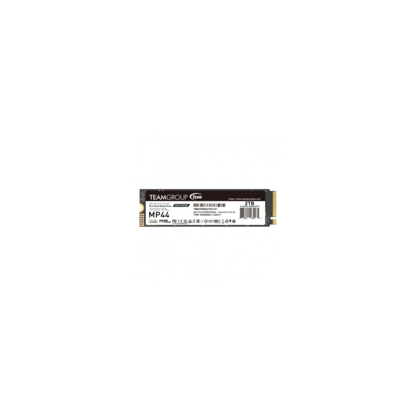 TEAMGROUP MP44 2TB SSD - TM8FPW002T0C101 - M.2 2280 NVMe PCIe Gen4 x4, Up to 7,400/7,000 MB/s