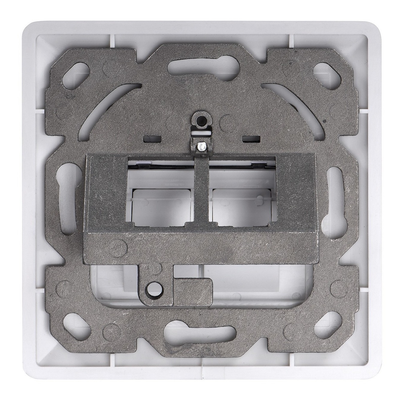 Keystone Dose 2 Ports White Digitus - RJ-45, 2 sockets, frame 80x80 mm, middle plate 50x50 mm