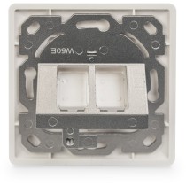 Keystone Dose 2 Ports White Digitus - RJ-45, 2 sockets, frame 80x80 mm, middle plate 50x50 mm