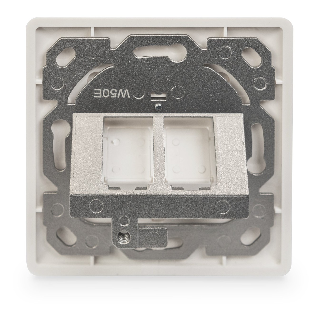 Keystone Dose 2 Ports White Digitus - RJ-45, 2 sockets, frame 80x80 mm, middle plate 50x50 mm