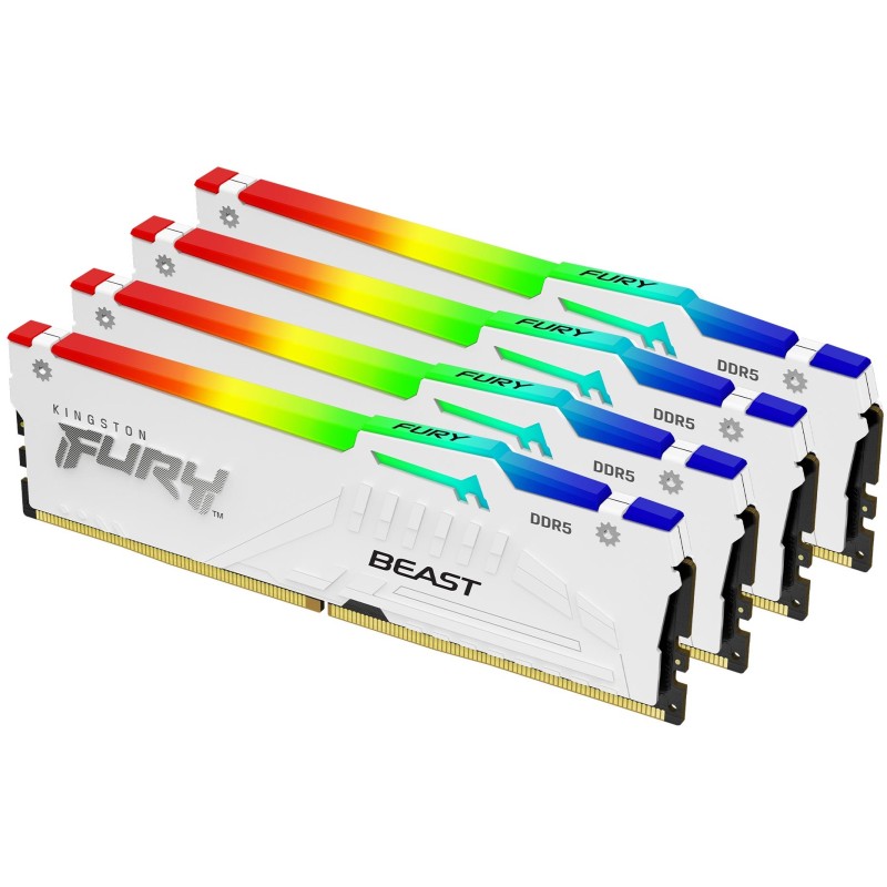 Buy KINGSTON FURY Beast 128GB 5600MT s DDR5 CL40 DIMM Kit of 4 White RGB XMP in Cyprus, Nicosia, Limassol, Larnaka, Pafos