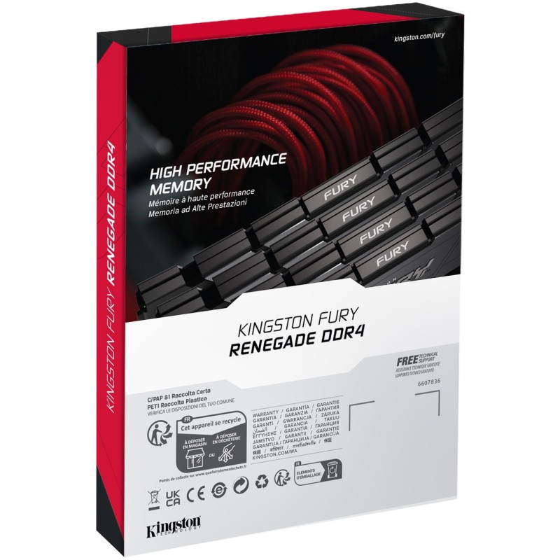 Buy KINGSTON 64GB 3600MT s DDR4 CL18 DIMM Kit of 2 FURY Renegade Black in Cyprus, Nicosia, Limassol, Larnaka, Pafos