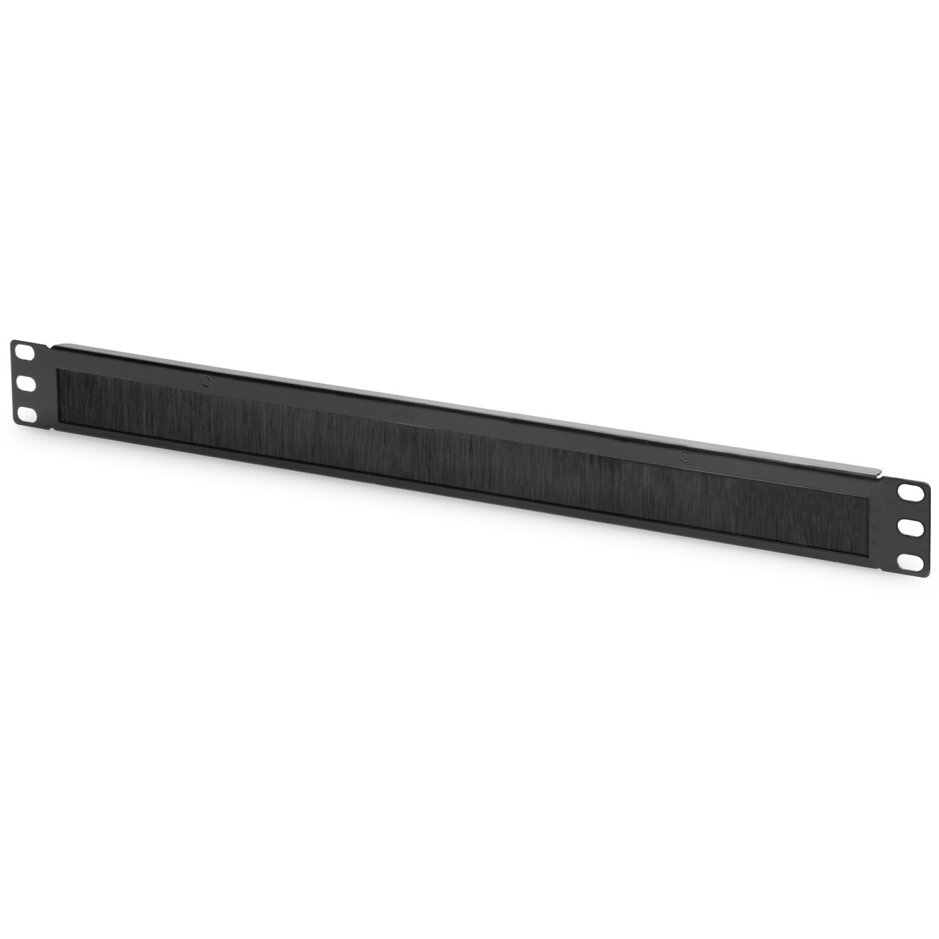 Cable brush strip 1HE opening 24x423mm - Blank panel - Black — Buy in Cyprus with Fast Delivery