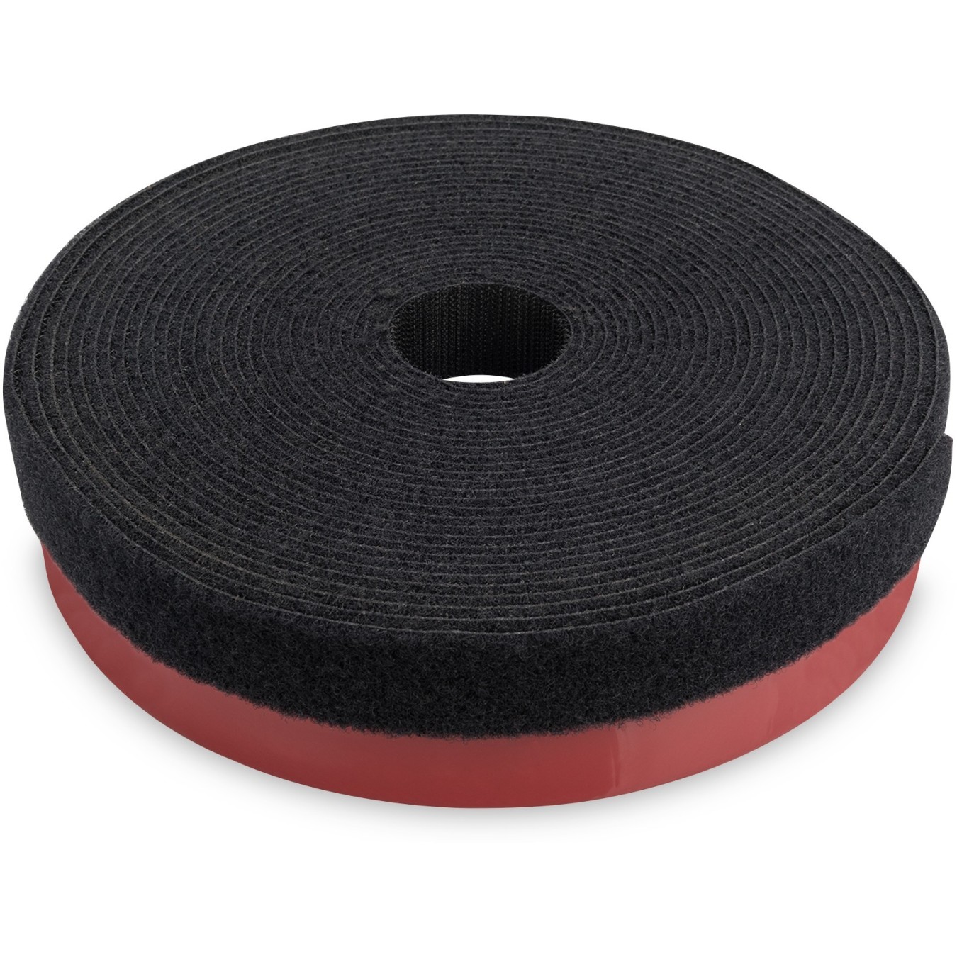 Klett Cable Management System Plizkopf 5.0m Self-Adhesive - Polyamide, Black/Red - 25 mm x 10 m - 1 pc