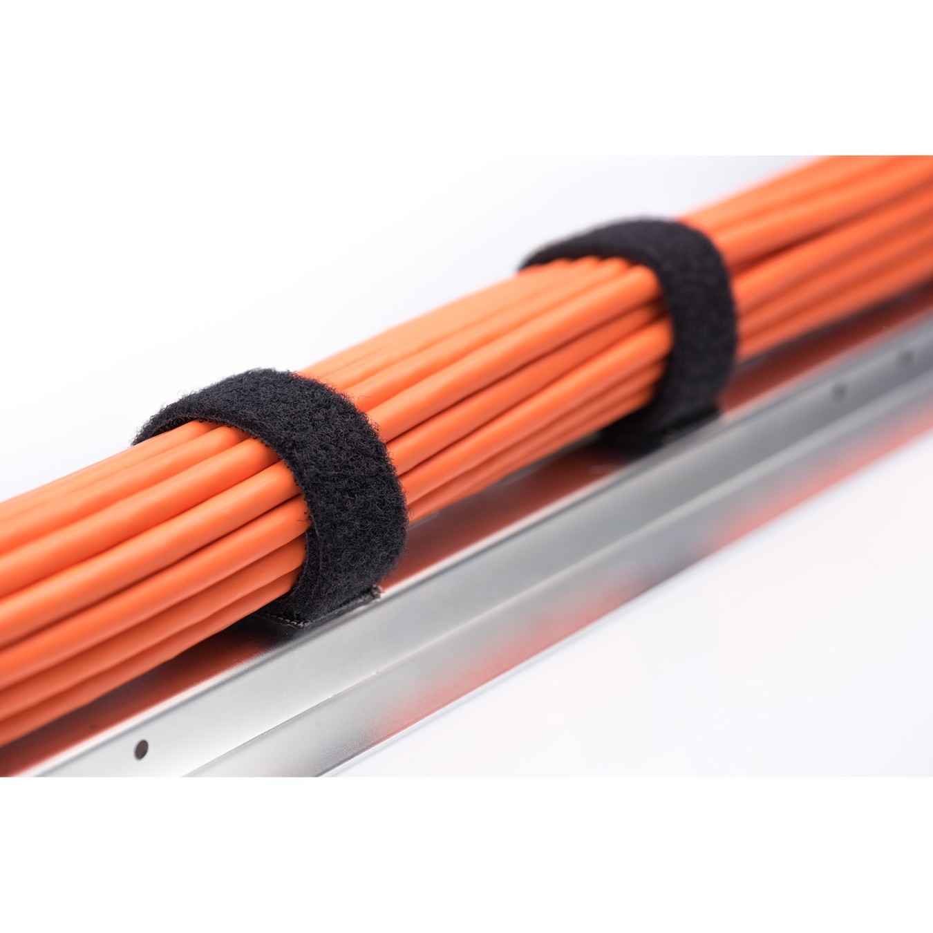 Klett Cable Management System Plizkopf 5.0m Self-Adhesive - Polyamide, Black/Red - 25 mm x 10 m - 1 pc