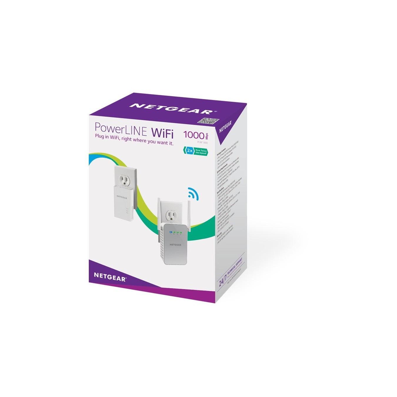 Netgear Powerline - PLW1000 - 10 100 1000 Mbit & WLAN (802.11b g n ac - 2.4 & 5 GHz) - Set — Buy in Cyprus with Fast Delivery