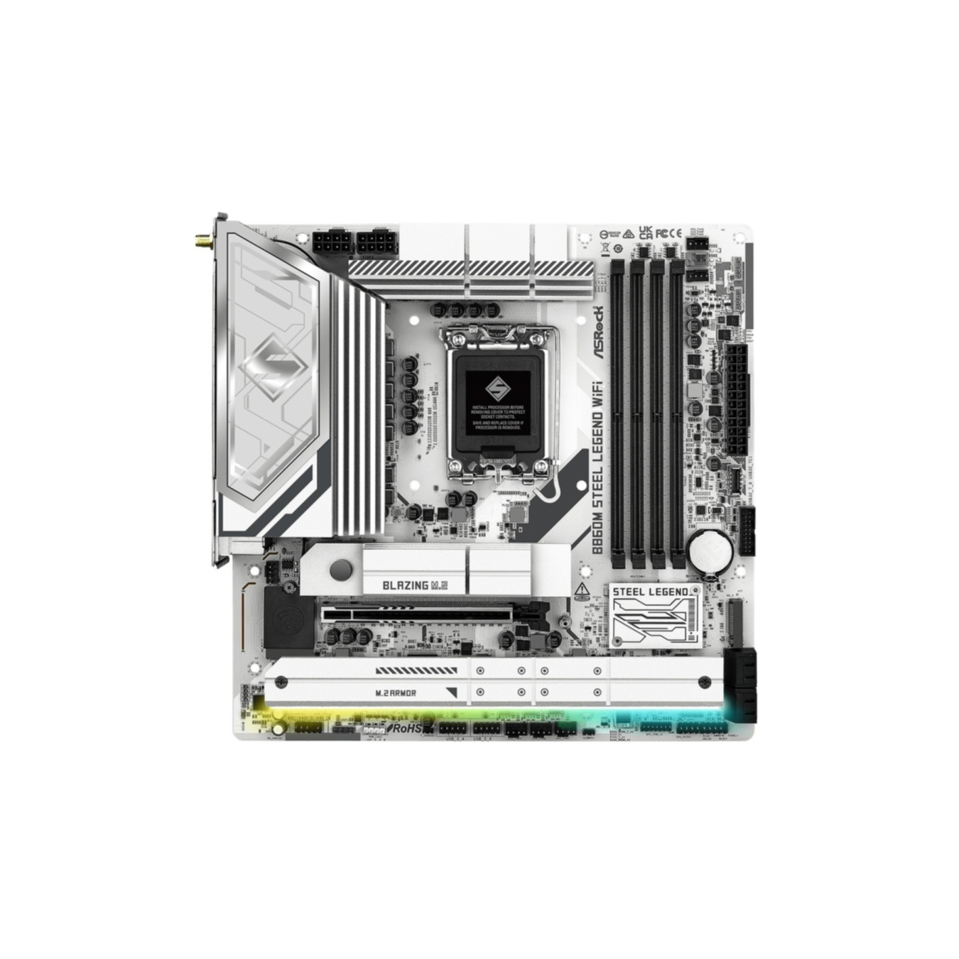 ASRock Steel Legend B860M WiFi - (1851) - Micro-ATX, DDR5, PCIe Gen5 M.2, Onboard Wi‑Fi — Buy in Cyprus with Fast Delivery