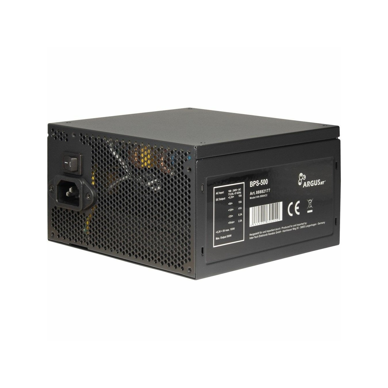 Inter-Tech Argus - BPS-500 - 500W ATX Power Supply — Buy in Cyprus with Fast Delivery