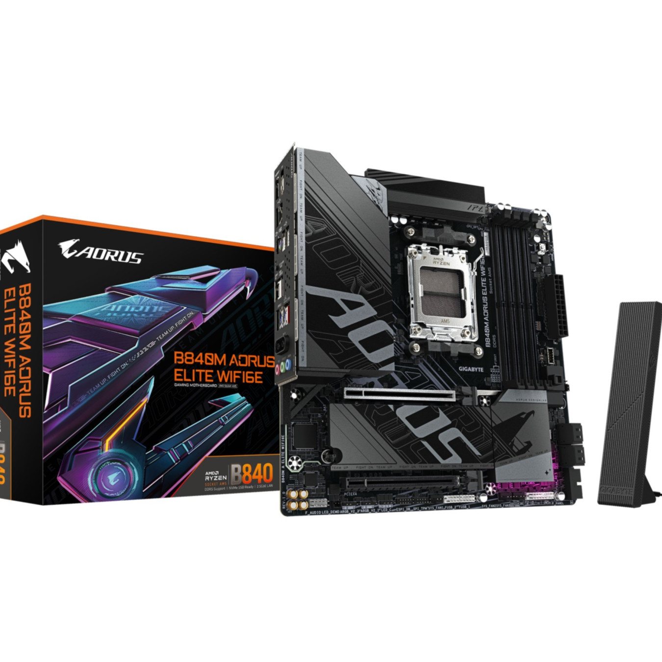 Gigabyte GA-B840M A Elite WIFI6E - GA-B840M-A - AM5 Micro-ATX, DDR5, 256GB Max, Wi‑Fi 6E, RGB, Black
