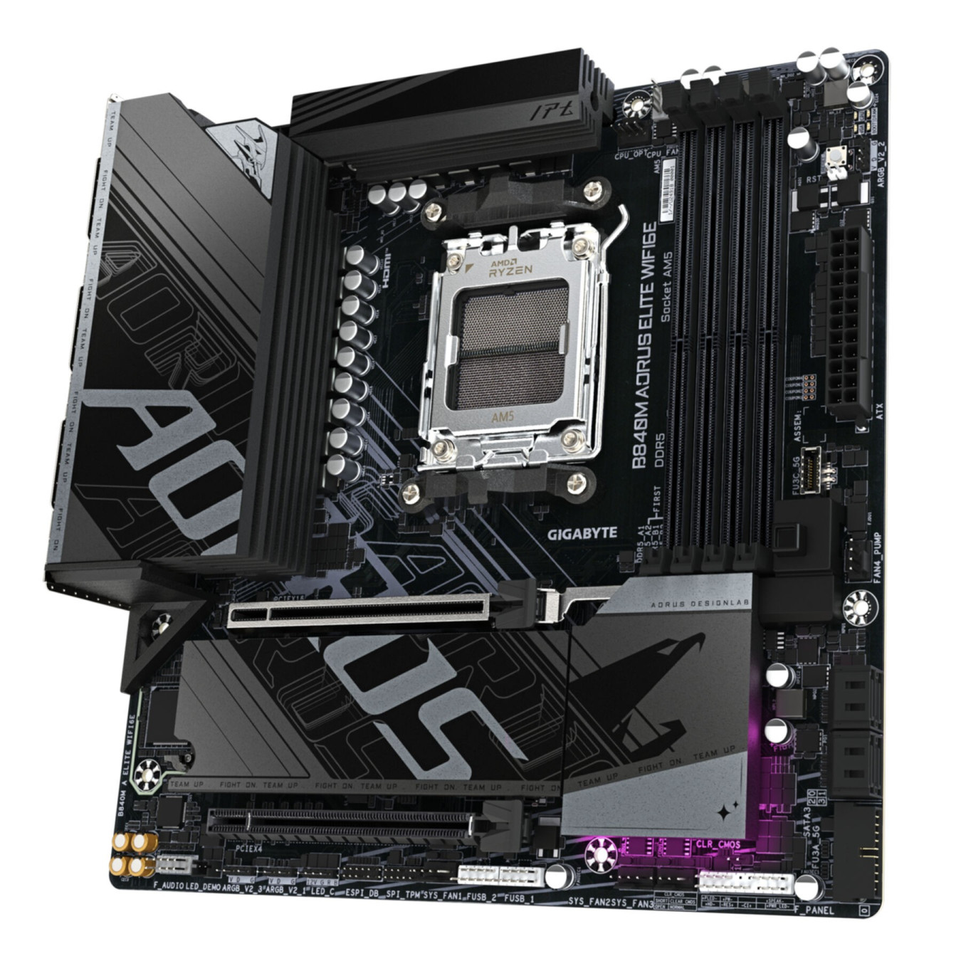Gigabyte GA-B840M A Elite WIFI6E - GA-B840M-A - AM5 Micro-ATX, DDR5, 256GB Max, Wi‑Fi 6E, RGB, Black