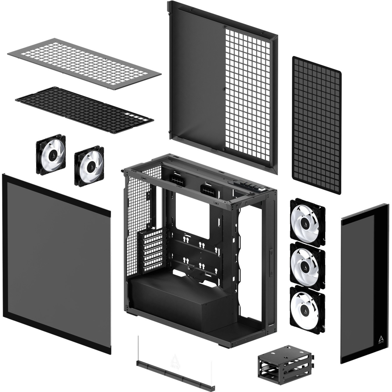 Arctic Xtender black window w o GPU vertical mount - Black EATX Midi Tower — Buy in Cyprus with Fast Delivery