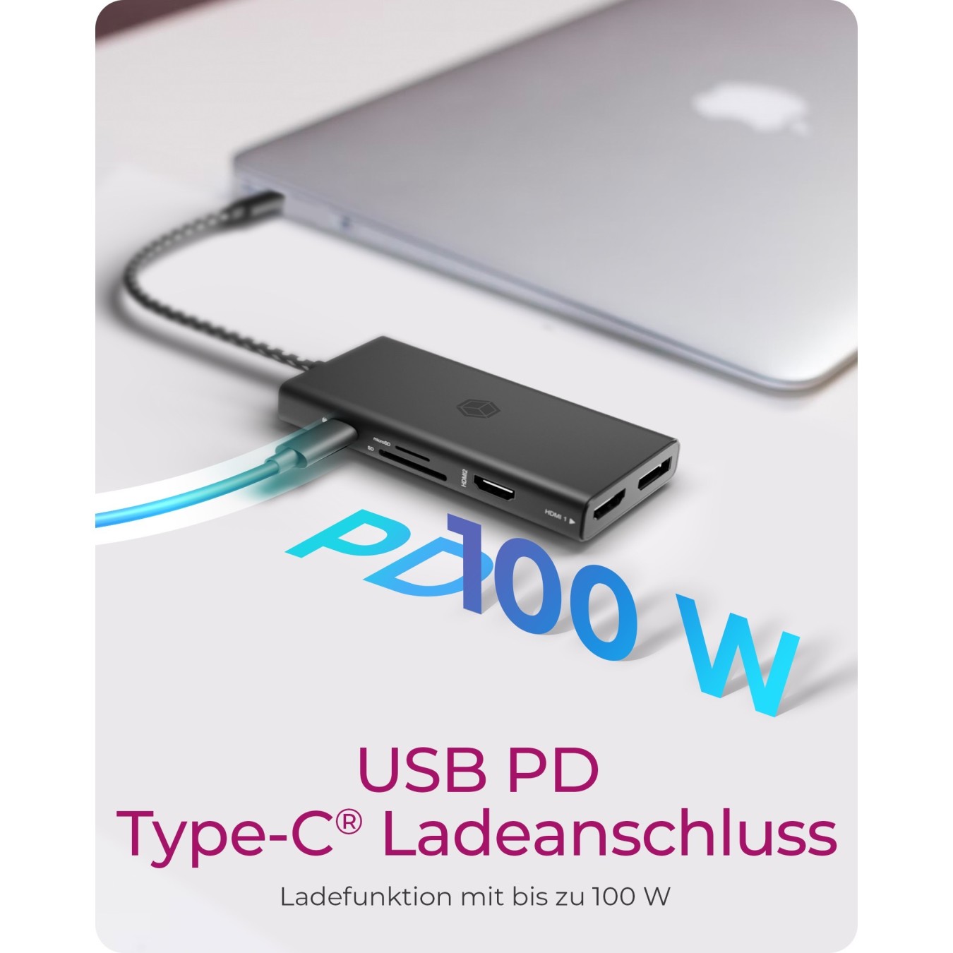 ICY BOX IB-DK4011-CPD USB-C 9-in-1 Docking Station 100W Power Delivery — Armenius Store Cyprus