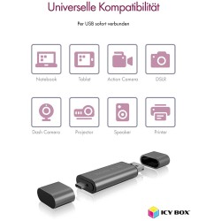 Buy ICY BOX IB-CR200-C Multi-USB SD MicroSD Kartenleser - IB-CR200-C - SD + microSD in Cyprus, Nicosia, Limassol, Larnaka, Pafos