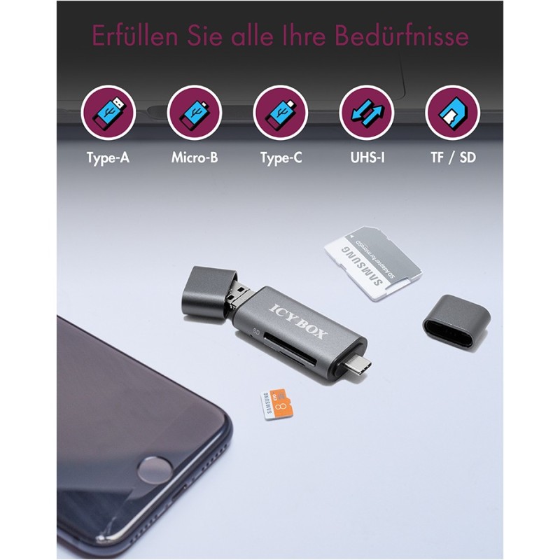 Buy ICY BOX IB-CR200-C Multi-USB SD MicroSD Kartenleser - IB-CR200-C - SD + microSD in Cyprus, Nicosia, Limassol, Larnaka, Pafos