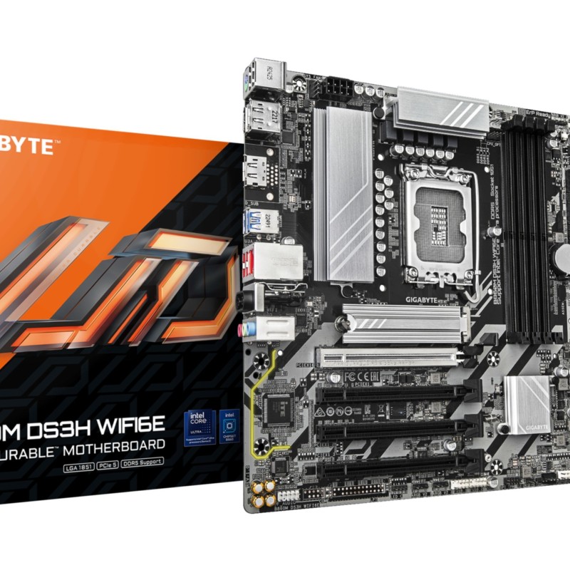 Buy GIGABYTE GA-B860M DS3H WIFI6E - LGA1851 mATX Motherboard - DDR5, 4x DIMM, 25... in Cyprus, Nicosia, Limassol, Larnaka, Pafos