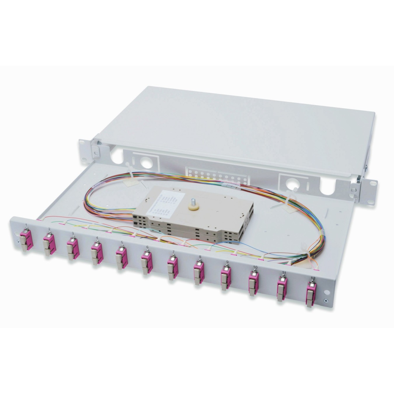 DIGITUS Fibre Optic Splice Box - 1HE equipped - Grey, 12x SC DX OM4 — Buy in Cyprus with Fast Delivery