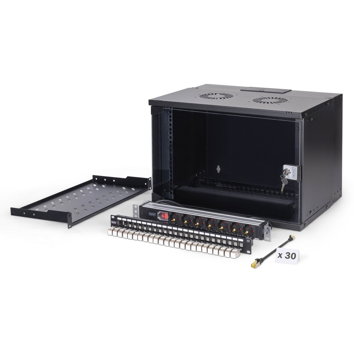 DIGITUS Netzwerk-Set 483 mm (19') - 7HE. 540x400 mm (BxT) sw - Black — Buy in Cyprus with Fast Delivery