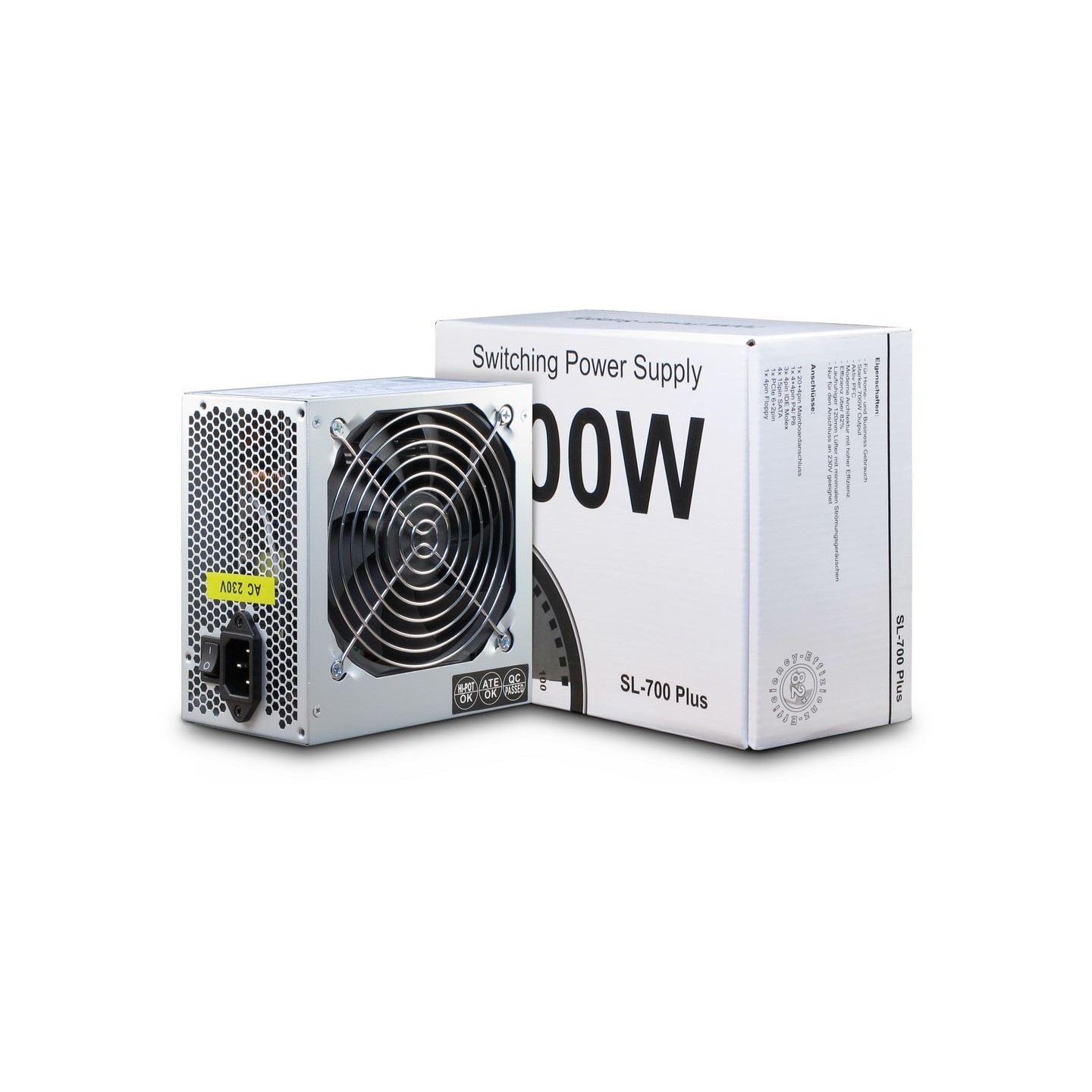 Inter-Tech SL-700 Plus 700W ATX PSU - Active PFC, Non-Modular, Silver (Boxed) — Buy in Cyprus with Fast Delivery