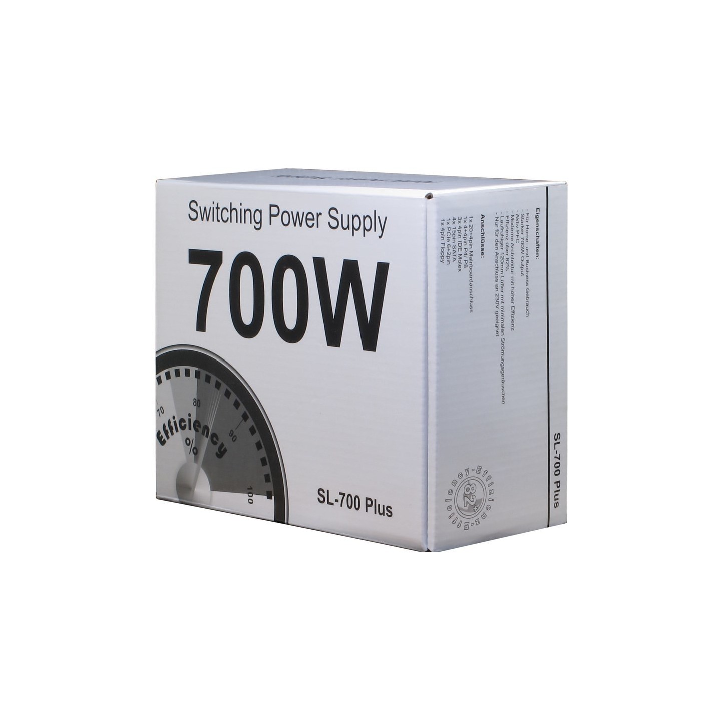 Inter-Tech SL-700 Plus 700W ATX PSU - Active PFC, Non-Modular, Silver (Boxed) — Buy in Cyprus with Fast Delivery