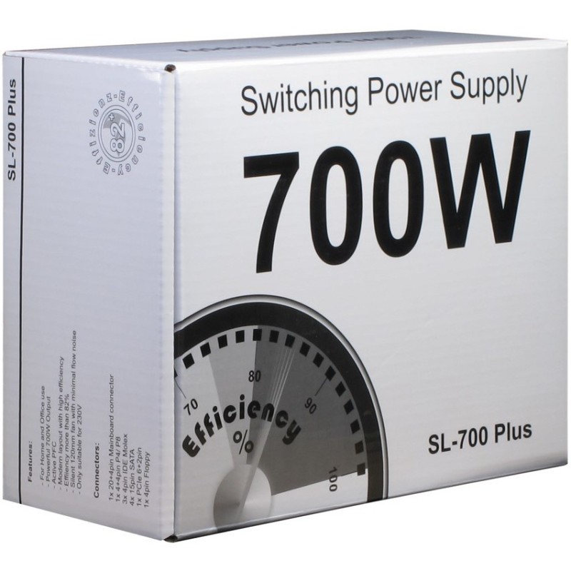 Buy 700W Inter-Tech SL-700 Plus ATX - SL-700 Plus - 230 V, 50 - 60 Hz, Active PF... in Cyprus, Nicosia, Limassol, Larnaka, Pafos