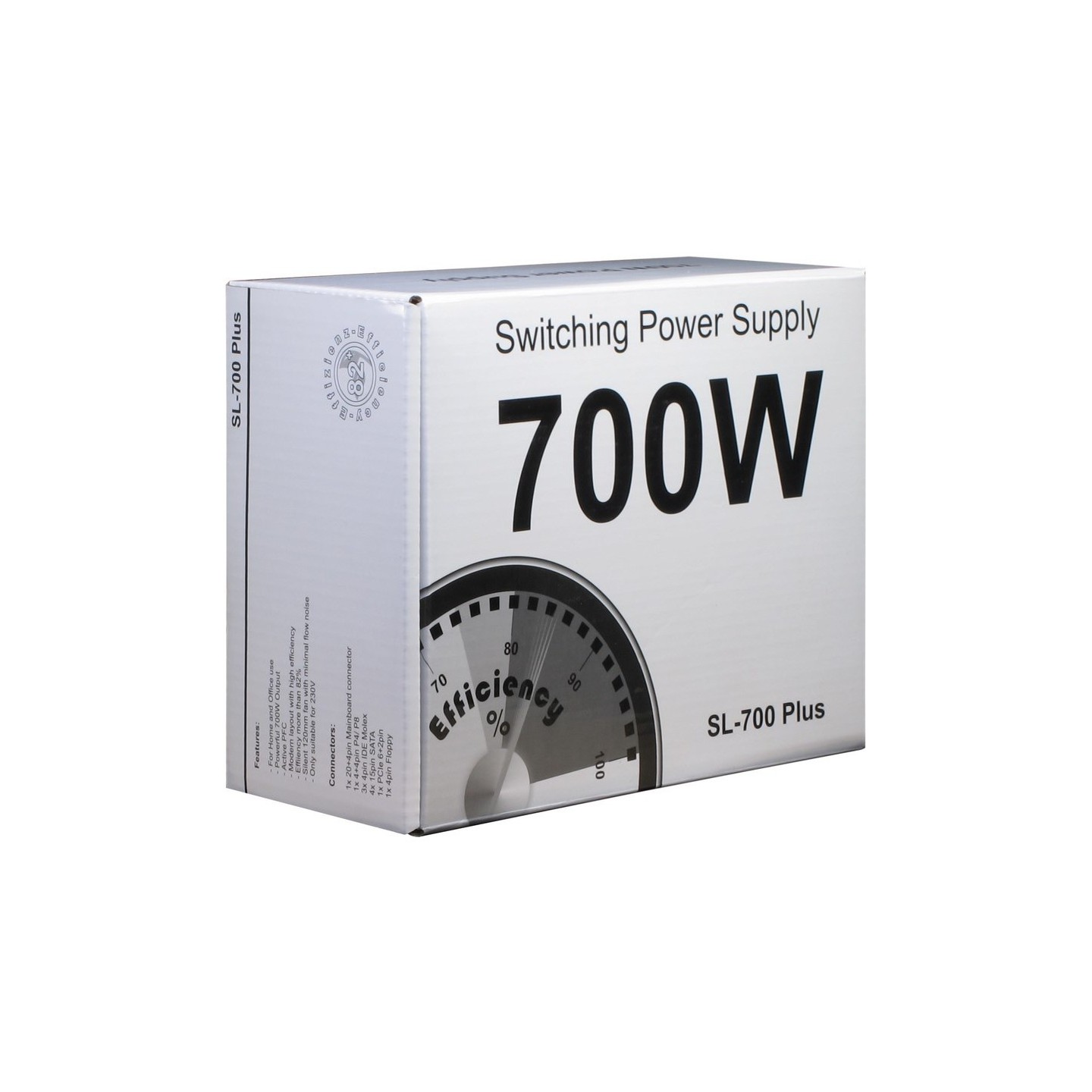 Inter-Tech SL-700 Plus 700W ATX PSU - Active PFC, Non-Modular, Silver (Boxed) — Buy in Cyprus with Fast Delivery