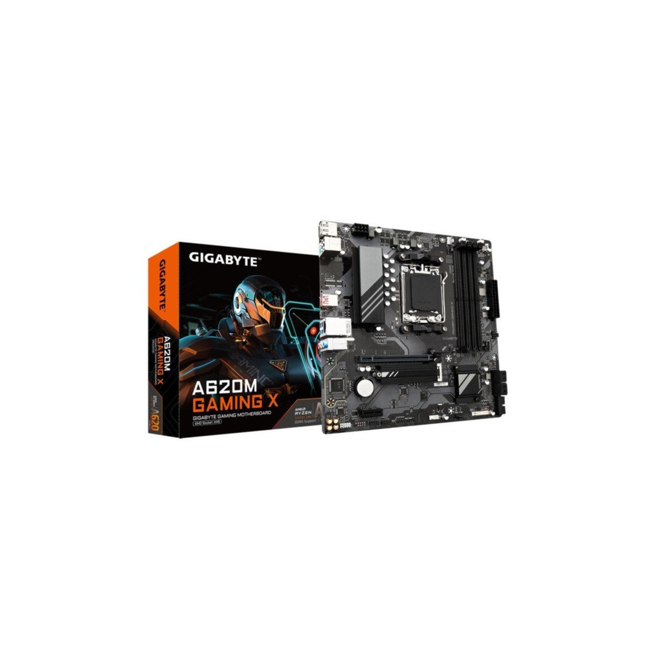 Gigabyte GA-A620M GAMING X - AM5 Micro-ATX Motherboard, DDR5, 4x DIMM up to 192GB, A620, HDMI 2.1 & DP1.4, USB-C