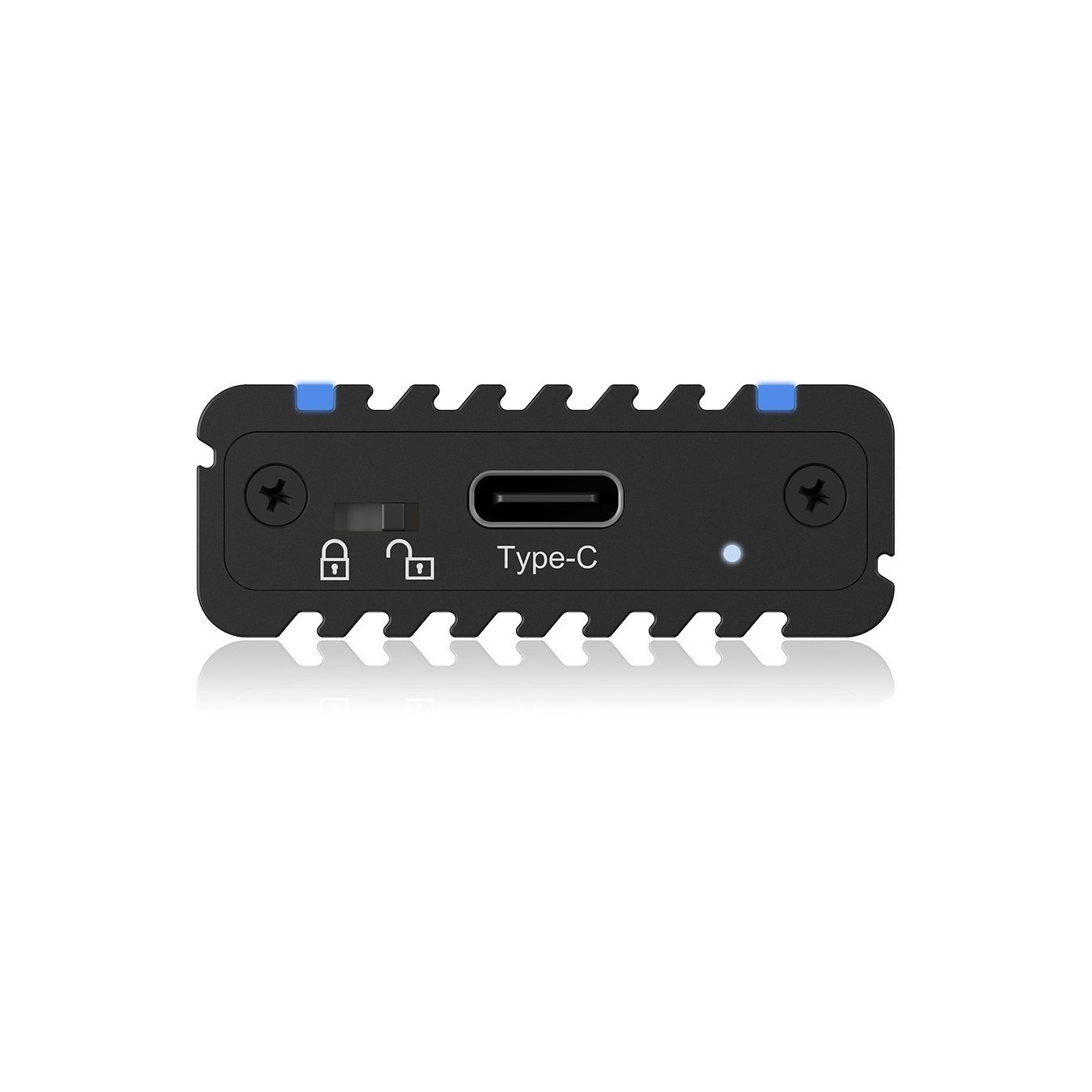 ICY BOX IB-1824ML-C31 Externes USB-C 3.2 Gehäuse für M.2 NVMe SSD mit LED-Beleuchtung - Black