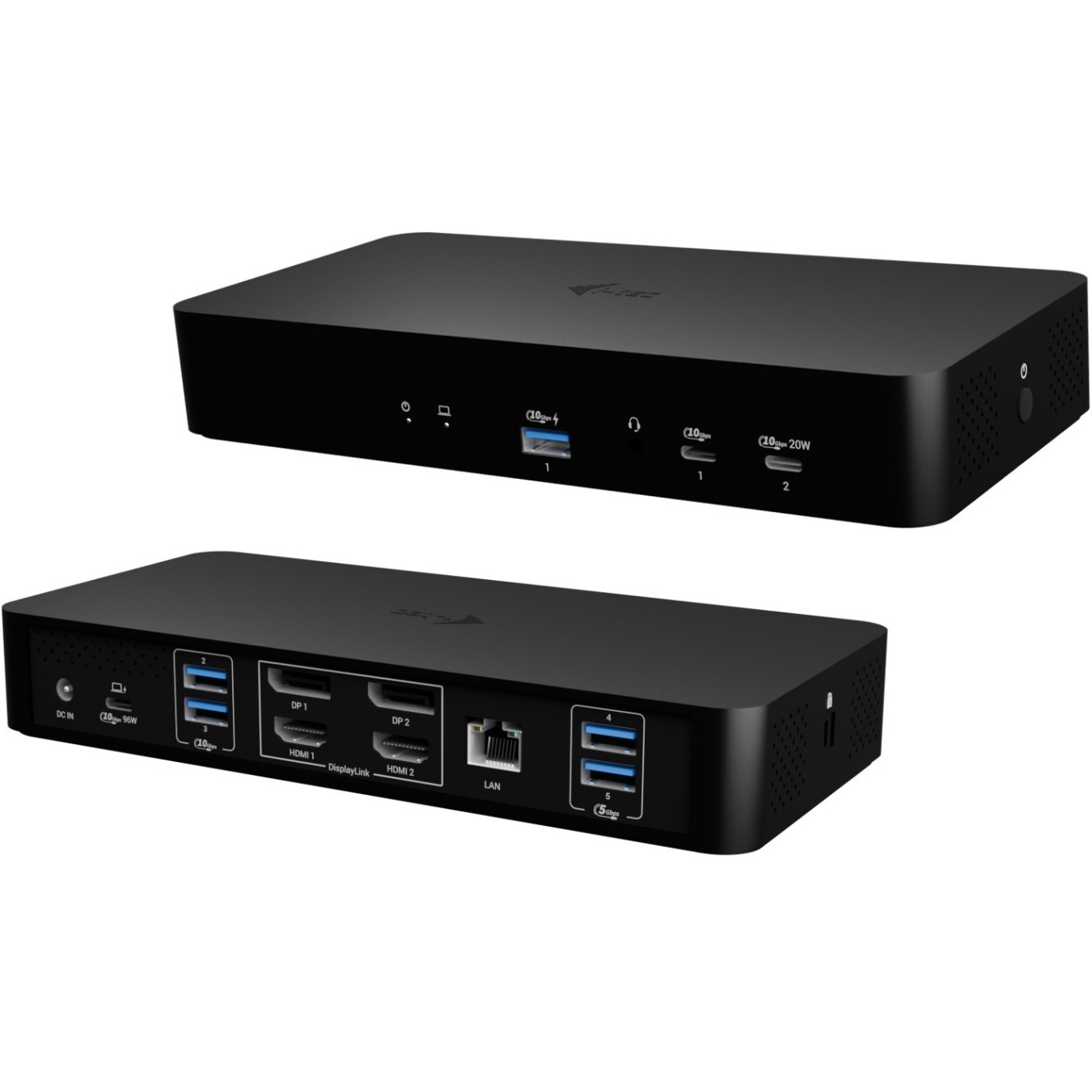 I-TECH Universal Dual Display DS 2xHDMI 2xDP 1xGLAN 2xUSB-C Gen2 3xUSB-A Gen2 - Black - Characteristics (Color Black)