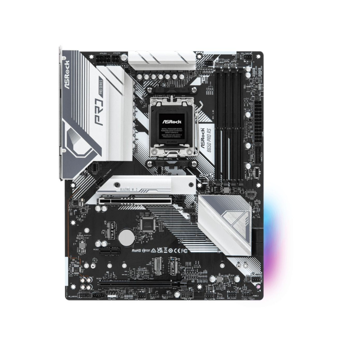 ASRock B650 Pro RS - AM5 ATX Motherboard - DDR5 128GB Max, PCIe 4.0, 1x M.2, 2x SATA III, 2.5Gb LAN, HDMI/DP