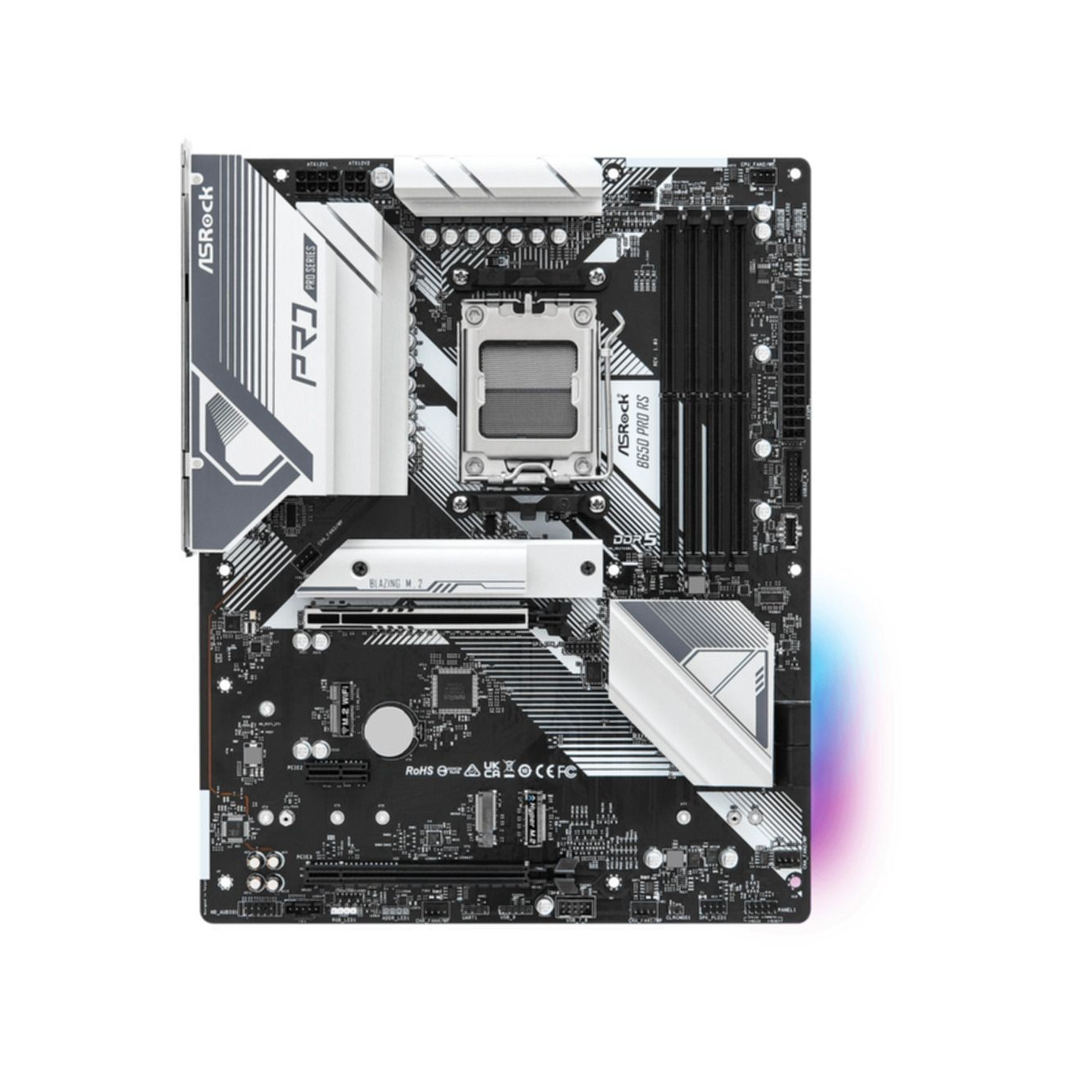 ASRock B650 Pro RS - AM5 ATX Motherboard - DDR5 128GB Max, PCIe 4.0, 1x M.2, 2x SATA III, 2.5Gb LAN, HDMI/DP