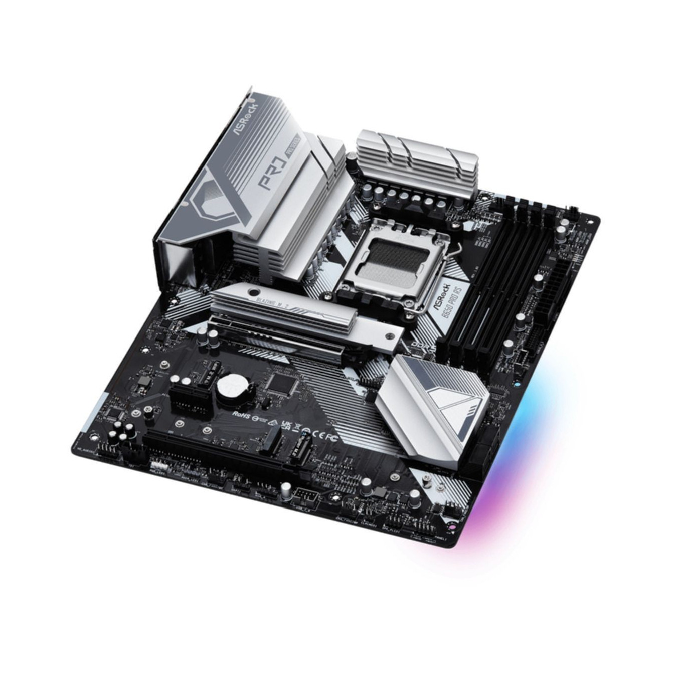 ASRock B650 Pro RS - AM5 ATX Motherboard - DDR5 128GB Max, PCIe 4.0, 1x M.2, 2x SATA III, 2.5Gb LAN, HDMI/DP