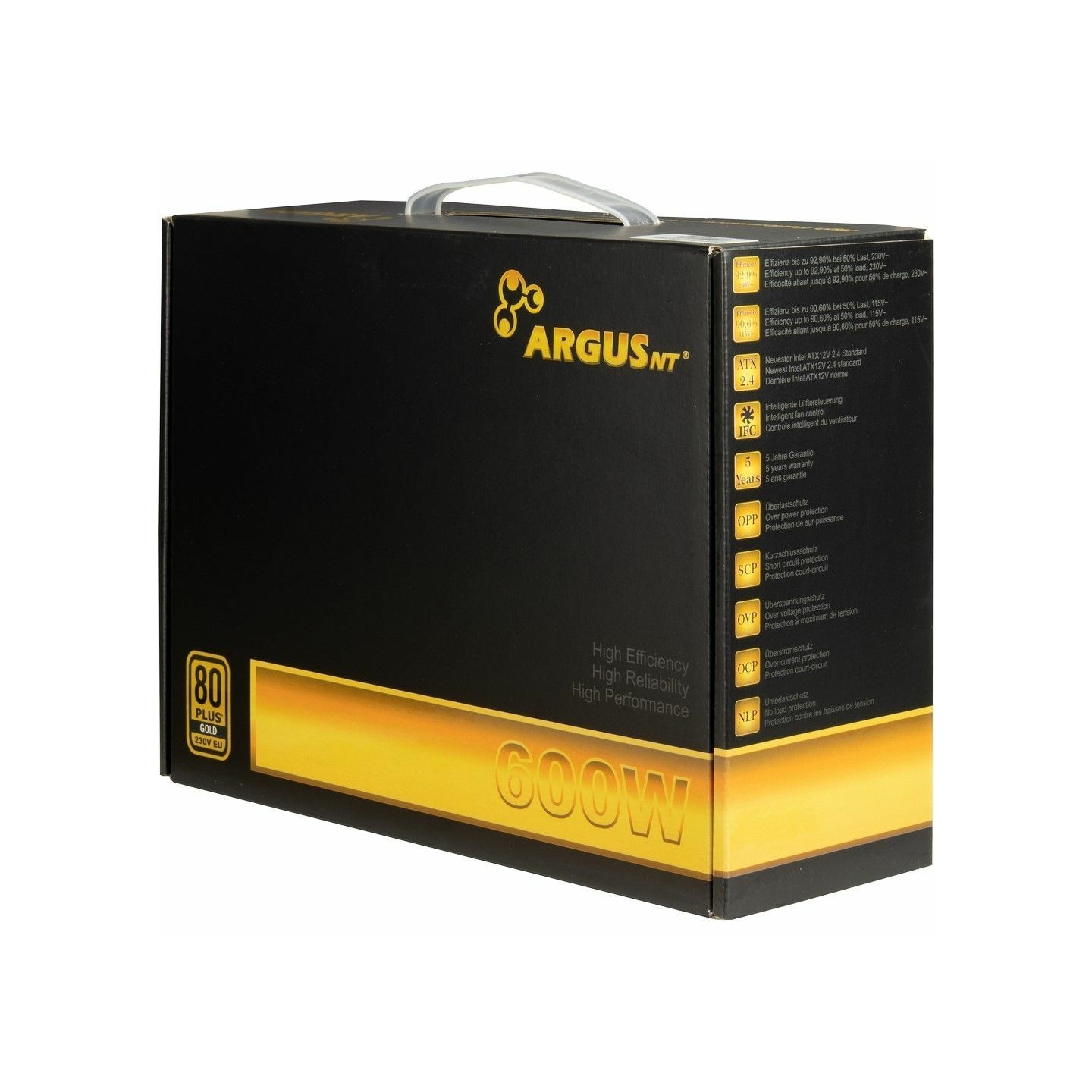 Inter-Tech Argus GPS-600 600W - 80+ Gold ATX Non-Modular PSU - GPS-600 (Boxed) — Buy in Cyprus with Fast Delivery