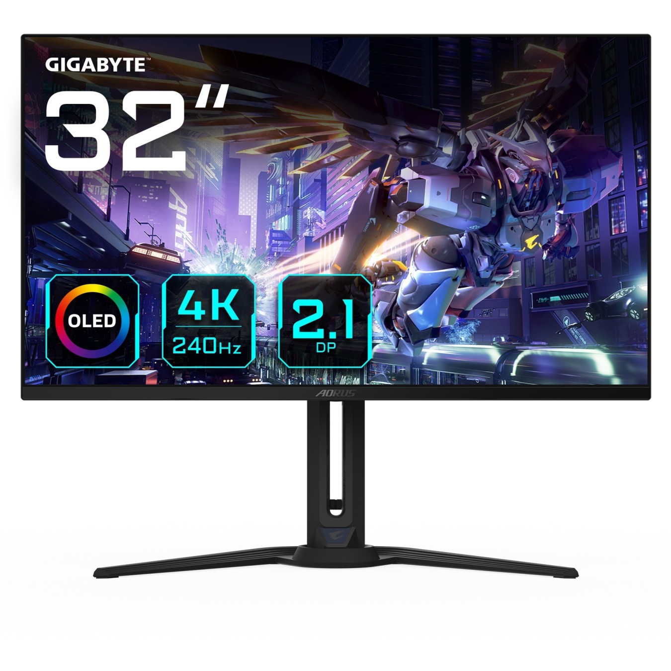81.3cm 32' (3840x2160) Gigabyte AORUS FO32U2P 16:9 4K 0.03ms 240Hz 2xHDMI DP USB-C Speaker Black