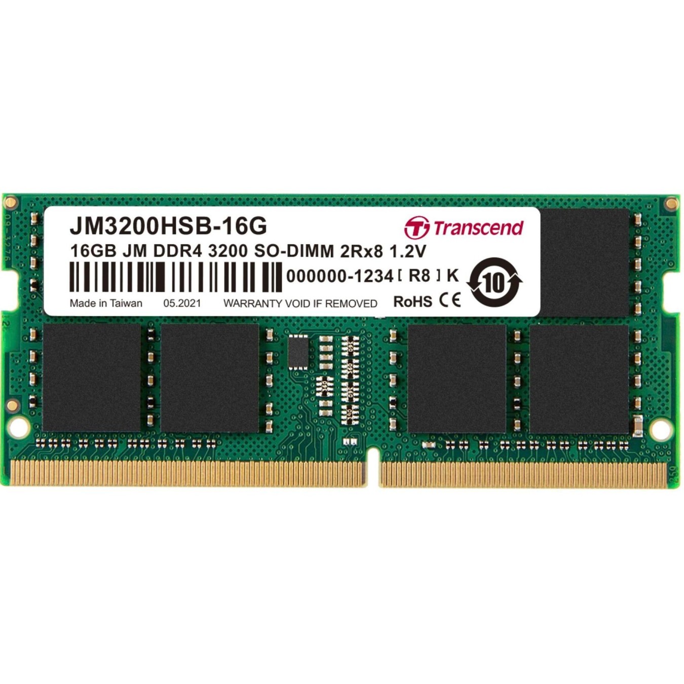 Transcend JetRam - JM3200HSB-16G - DDR4 16GB 3200MHz CL22 260-pin SO-DIMM — Buy in Cyprus with Fast Delivery