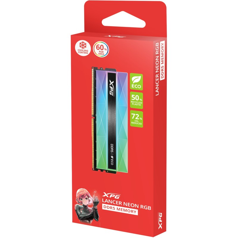 Buy 32GB PC 6400 CL32 ADATA XPG LANCER NEON RGB KIT 2x16GB retail in Cyprus, Nicosia, Limassol, Larnaka, Pafos