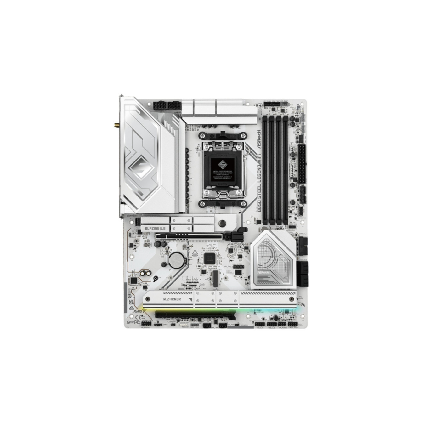 ASRock B850 Steel Legend WiFi - AM5 ATX Motherboard, DDR5, 4x M.2, 256GB Support, Wi-Fi 7, 2.5Gb LAN, White