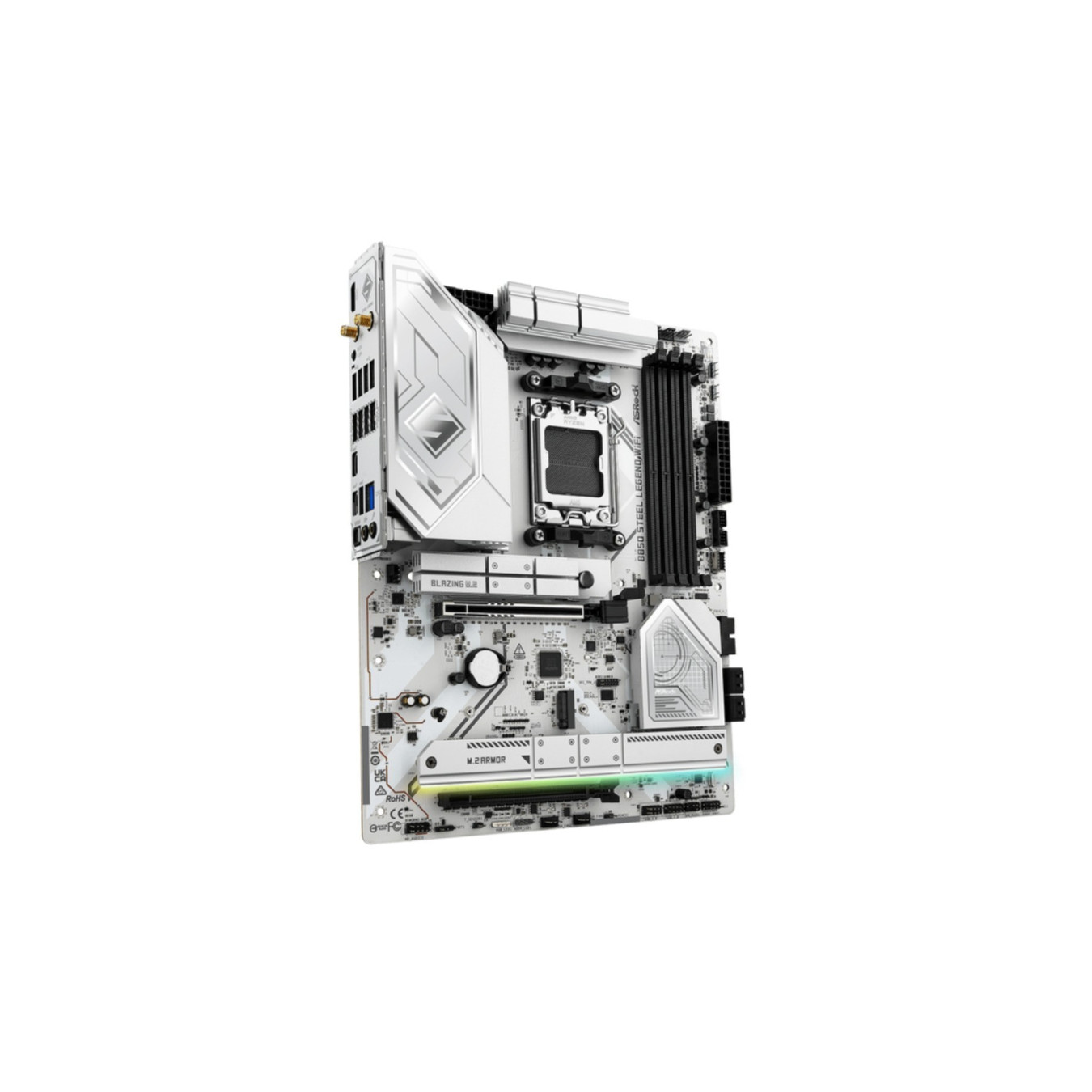 ASRock B850 Steel Legend WiFi - AM5 ATX Motherboard, DDR5, 4x M.2, 256GB Support, Wi-Fi 7, 2.5Gb LAN, White