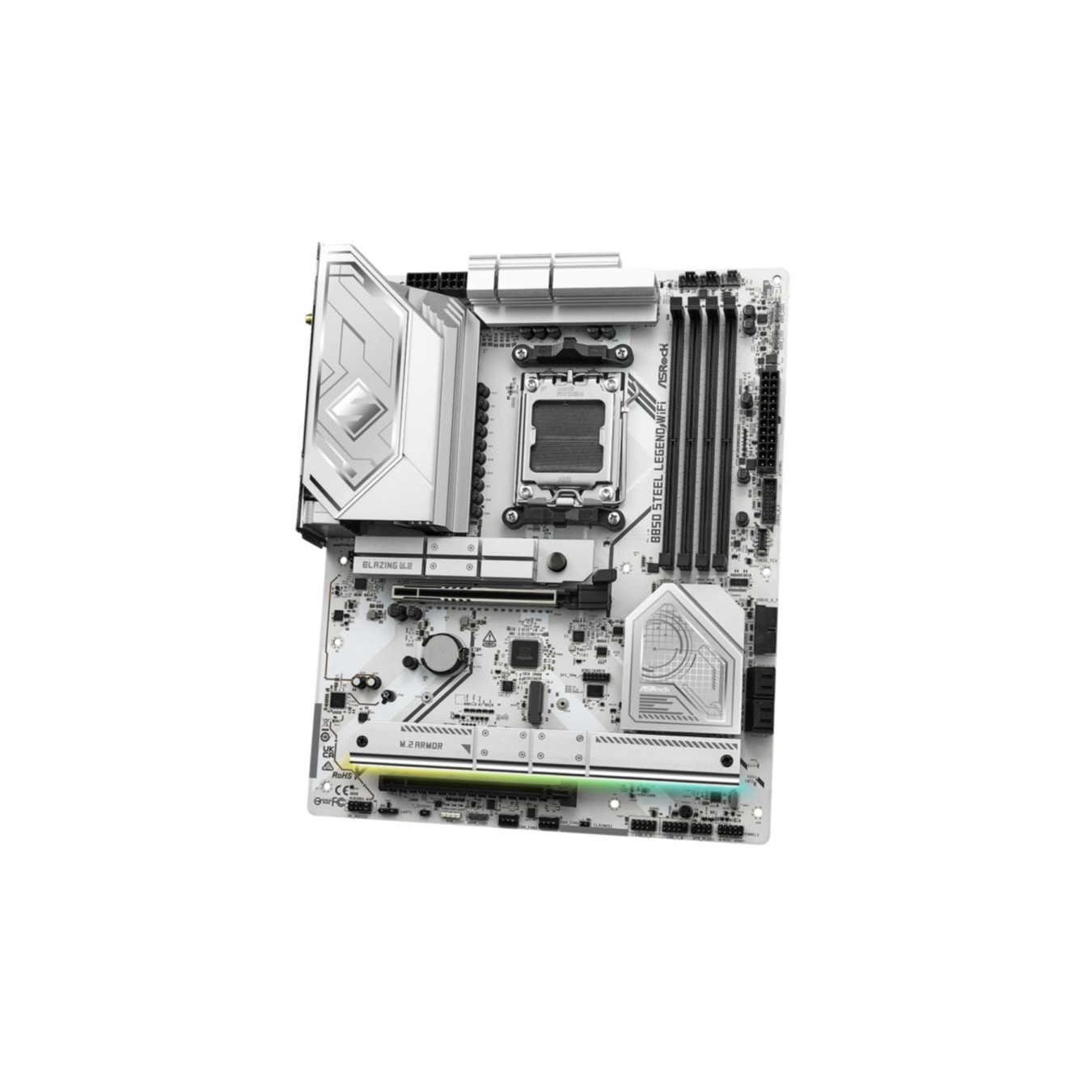 ASRock B850 Steel Legend WiFi - AM5 ATX Motherboard, DDR5, 4x M.2, 256GB Support, Wi-Fi 7, 2.5Gb LAN, White