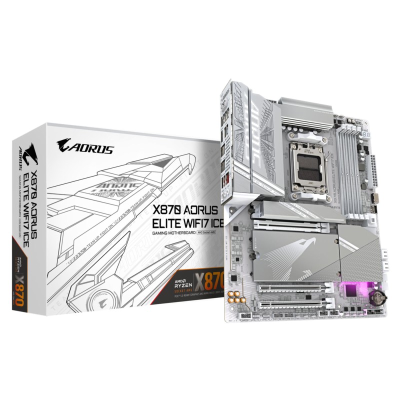 Buy Gigabyte GA-X870 A ELITE WF7 ICE - AM5 ATX Motherboard, X870, DDR5, 4x M.2, ... in Cyprus, Nicosia, Limassol, Larnaka, Pafos