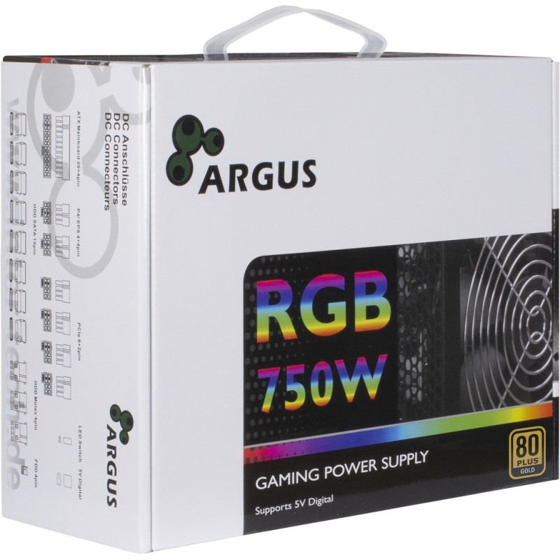 Buy 750W Inter-Tech Argus RGB-750W - CM II - 80+ Gold in Cyprus, Nicosia, Limassol, Larnaka, Pafos